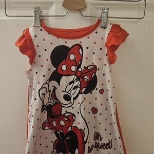 Disney Minnie Mouse Kids Tee - Red, Black, and White